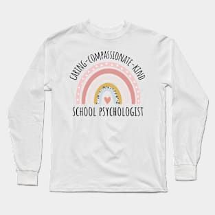 School Psychologist Pastel Rainbow Long Sleeve T-Shirt